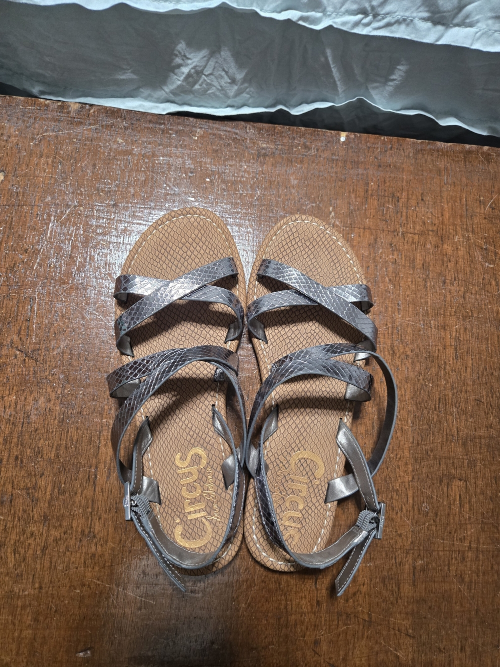 Circus by Sam Edelman Metallic Strappy Sandals - Silver